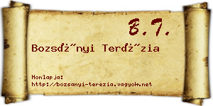 Bozsányi Terézia névjegykártya