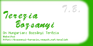 terezia bozsanyi business card